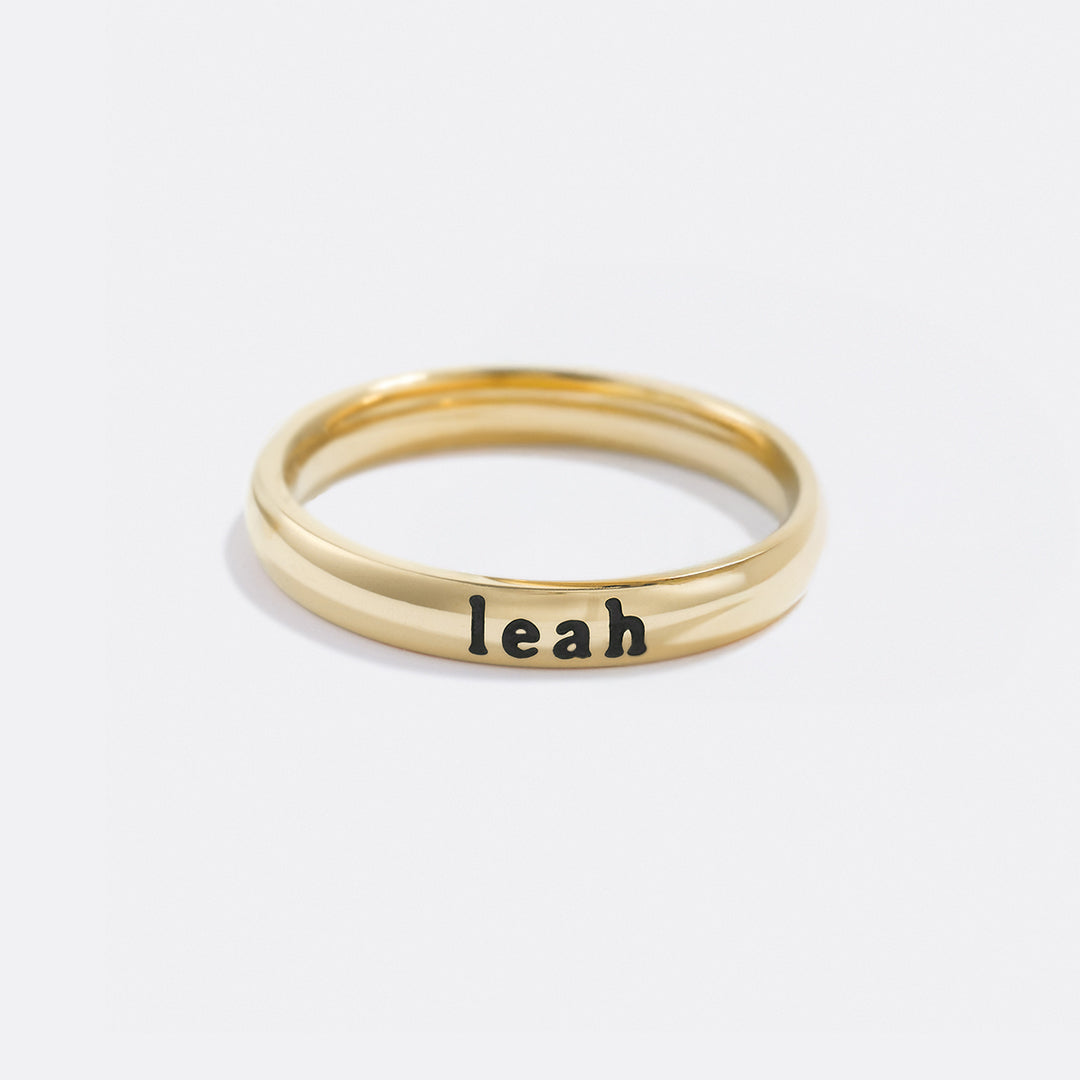 Tiny Stackable Name Ring, Gold / 4